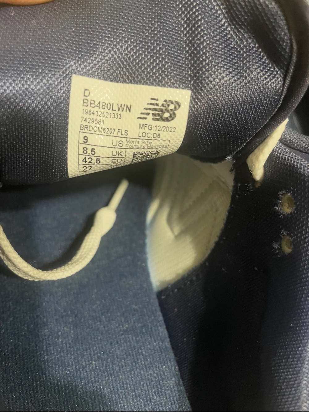 New Balance 480 Men's White & Navy Casual Leather Sneaker - Picture 6 of 6